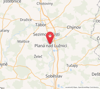 Map of Planá nad Lužnicí, Jihočeský kraj