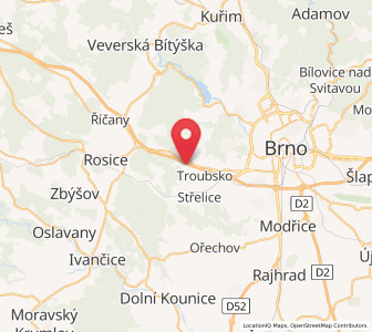 Map of Popůvky, South Moravian
