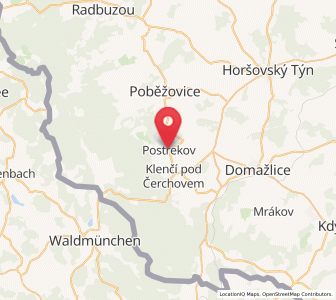 Map of Postřekov, Plzeň Region