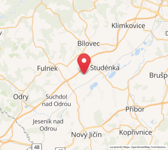Map of Pustějov, Moravskoslezský