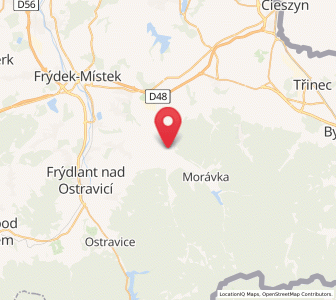 Map of Raškovice, Moravskoslezský