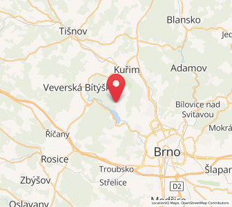 Map of Rozdrojovice, South Moravian