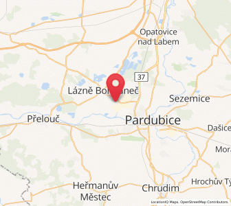 Map of Rybitví, Pardubický