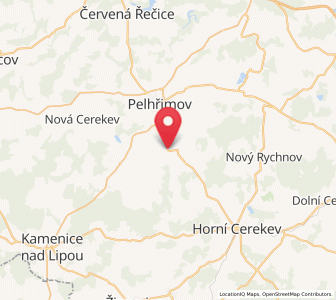 Map of Rynárec, Vysočina