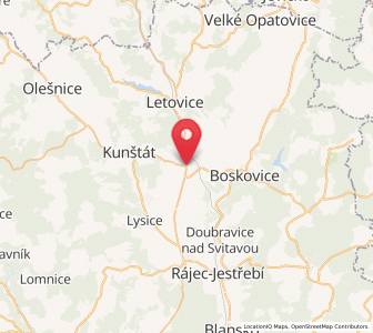Map of Sebranice, South Moravian