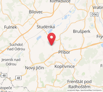 Map of Sedlnice, Moravskoslezský