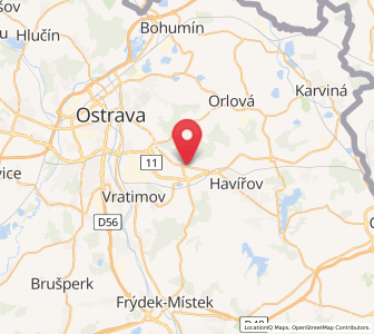 Map of Šenov, Moravskoslezský