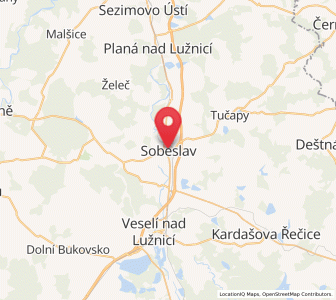 Map of Soběslav, Jihočeský kraj