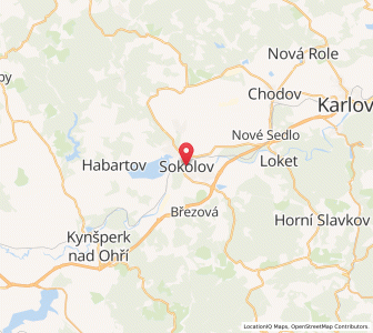 Map of Sokolov, Karlovarský kraj