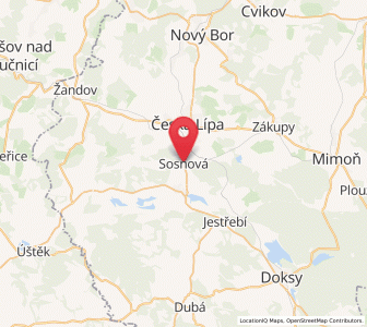 Map of Sosnová, Liberecký kraj