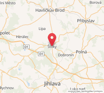 Map of Štoky, Vysočina