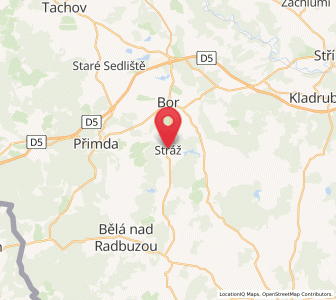 Map of Stráž, Plzeň Region