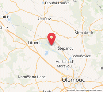 Map of Střeň, Olomoucký
