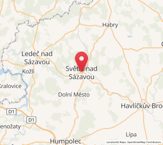 Map of Světlá nad Sázavou, Vysočina