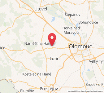 Map of Těšetice, Olomoucký