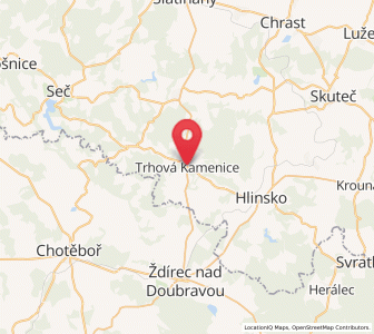 Map of Trhová Kamenice, Pardubický