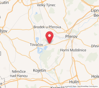 Map of Troubky, Olomoucký