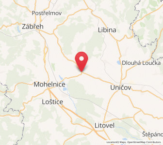 Map of Úsov, Olomoucký
