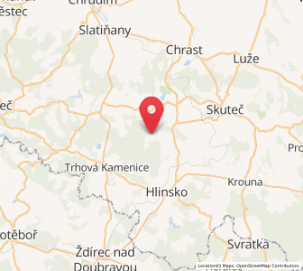 Map of Včelákov, Pardubický