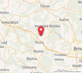 Map of Veverské Knínice, South Moravian