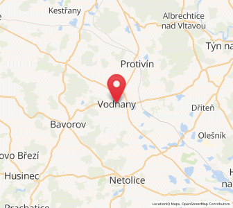 Map of Vodňany, Jihočeský kraj