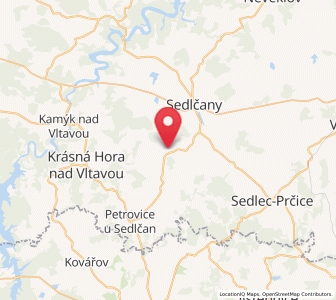 Map of Vysoký Chlumec, Central Bohemia