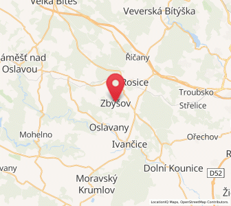 Map of Zbýšov, South Moravian