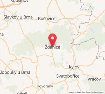 Map of Ždánice, South Moravian