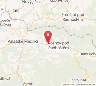 Map of Zubří, Zlín