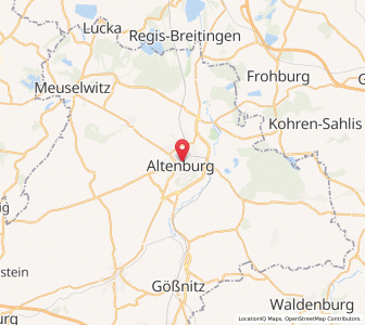 Map of Altenbourg, Thuringia