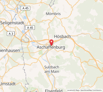 Map of Aschaffenbourg, Bavaria