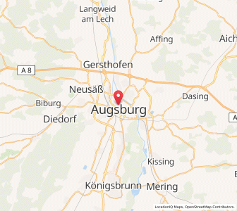 Map of Augsbourg, Bavaria