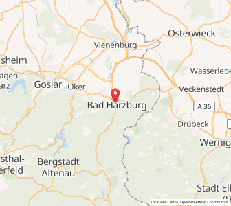 Map of Bad Harzburg, Lower Saxony