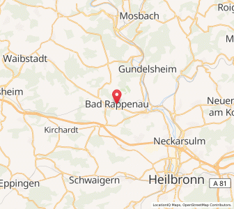 Map of Bad Rappenau, Baden-Wurttemberg