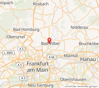 Map of Bad Vilbel, Hesse
