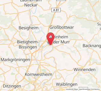 Map of Benningen am Neckar, Baden-Wurttemberg