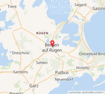 Map of Bergen en Rügen, Mecklenburg-Vorpommern