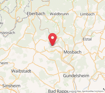 Map of Binau, Baden-Wurttemberg