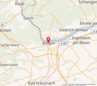 Map of Bingen-Am-Rhein, Rheinland-Pfalz