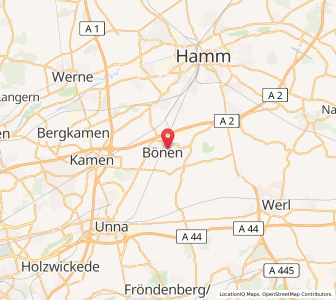 Map of Bönen, North Rhine-Westphalia
