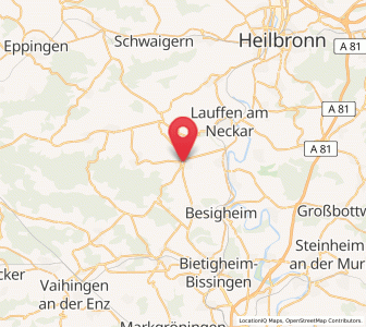 Map of Bönnigheim, Baden-Wurttemberg