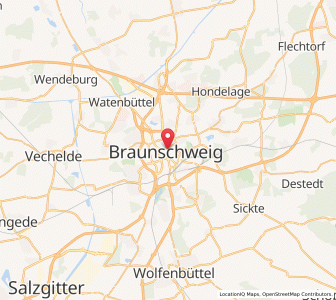 Map of Brunswick, Lower Saxony