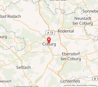 Map of Cobourg, Bavaria