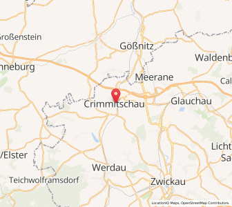 Map of Crimmitschau, Saxony