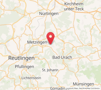 Map of Dettingen an der Erms, Baden-Wurttemberg