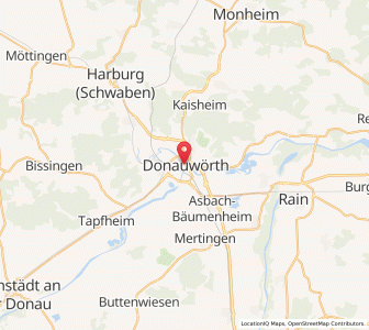 Map of Donauworth, Bavaria