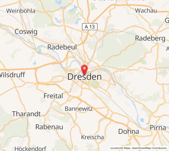 Map of Dresde, Saxony