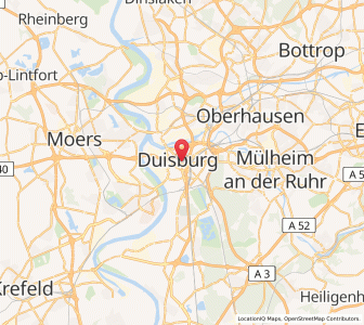 Map of Duisbourg, North Rhine-Westphalia