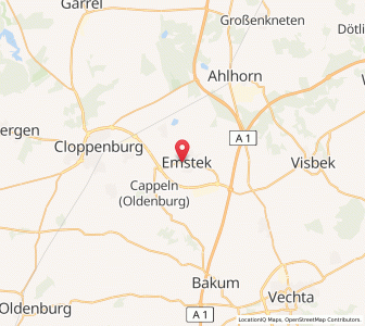 Map of Emstek, Lower Saxony