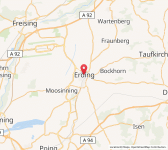 Map of Erding, Bavaria
